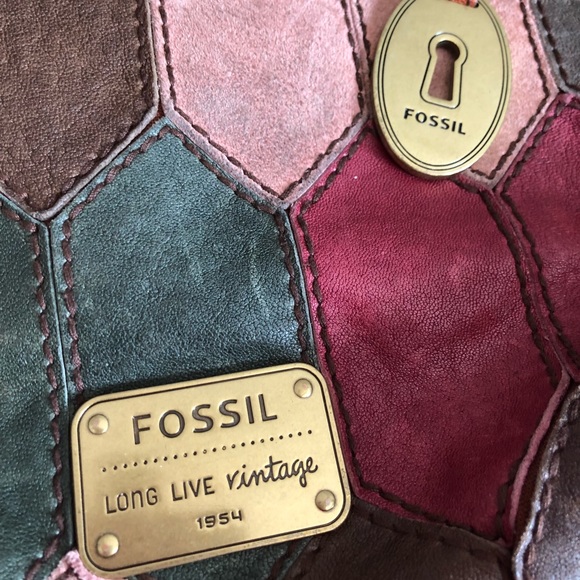 *RARE*Vintage Fossil Leather & Suede Crossbody - Picture 3 of 8